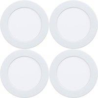Loops 4 PACK Sleek White Ceiling Spotlight for Any Indoor Room - Semi Flush