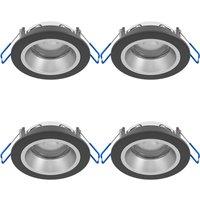 Loops 4 PACK Sleek Black & Silver Ceiling Spotlight for Indoor Space