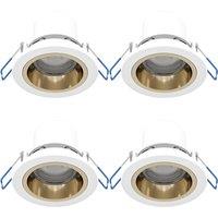 Loops 4 PACK Elegant White & Gold Indoor Ceiling Spotlight - Stylish Homes