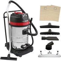 Monstershop 80L Industrial Vacuum, 5 Attachments & 3 Hoover Bags in Silver