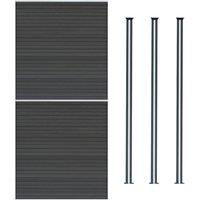 Monstershop Composite Fence Panels & LED Posts 6ft x 11.5ft - Grey