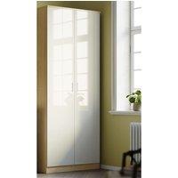 Comfy Living Ltd Modern High Gloss 2 Door Wardrobe in Light Oak