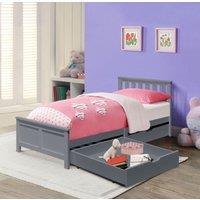 Comfy Living Ltd 3ft Wooden Bedframe With 2 Pull Out Drawers in Grey | Size: Single