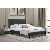 Comfy Living Ltd Fabric Bedframe With Buttoned Headboard in Dark Grey | Size: King