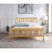 Comfy Living Ltd Modern Wooden Bed Frame in Light Brown | Size: Single