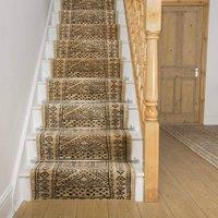 runrug Stair Runner Carpet for Staircases - Soft & Comfy, 9mm - 'Afrikans' in Light Beige | Size: 60 cm x 450 cm