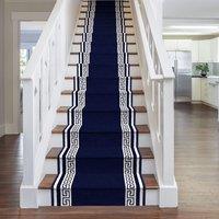 runrug Stair Runner Carpet for Staircases - Soft & Comfy, 9mm - 'Key' in Blue | Size: 80 cm x 540 cm