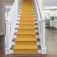 runrug Beige Plain Stair Carpet Runner | Size: 60 cm x 600 cm