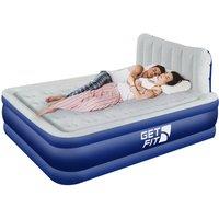 Get Fit Blow Up Air Bed With Built In Electric Pump & Free Inflatable Pillow in Navy | Size: Single