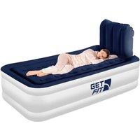 Get Fit Blow Up Air Bed With Built In Electric Pump & Free Inflatable Pillow in White | Size: Single