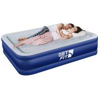 Get Fit Blow Up Air Bed with Built In Electric Pump Free Pillow Air Mattress in Dark Blue | Size: King