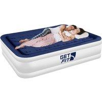 Get Fit Blow Up Air Bed with Built In Electric Pump Free Pillow Air Mattress in Navy | Size: King