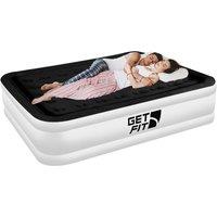 Get Fit Blow Up Air Bed with Built In Electric Pump Free Pillow Air Mattress in Cool White | Size: King