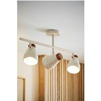 ValueLights Parker Gloss & Walnut Dome Lamp 3 Way Bar Ceiling Light with Bulbs in Cream
