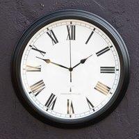 Primrose Outdoor Garden Clock Black Perfect Time Radio Controlled 38cm
