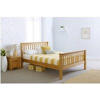 Amani Solid Pine Somerset Bed Frame - Waxed Finish in 4 Sizes in Brown | Size: Small Double