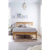Time4sleep Malmo Oak Finish Wooden Bed Frame in Light Oak | Size: Double