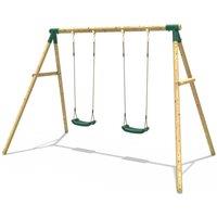 OutdoorToys Double Wooden Garden Swing Set - Venus in Green