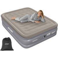 ADABT King Air Bed Luxury Blow Up Inflatable Air Mattress Built-in Electric Pump in Light Grey