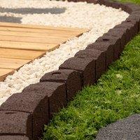 Nicoman Flexible Lawn Edging Roman Stone Garden Border 1.2m in Brown | Size: 20 Pack