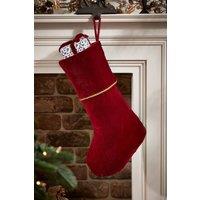 Dibor Set of 4 Red Knightsbridge Velvet Xmas Gift Christmas Stocking | Size: 4 Pack