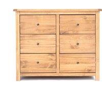 Cabinet Bits Lugo 6 Drawer Chest of Drawers Brass Knob in Light Brown