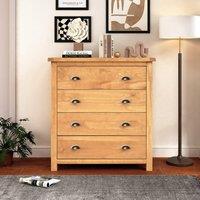 Cabinet Bits Lugo 4 Drawer Chest of Drawers Brass Cup Handle in Light Brown