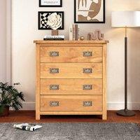 Cabinet Bits Lugo 4 Drawer Chest of Drawers Bras Drop Handle in Light Brown