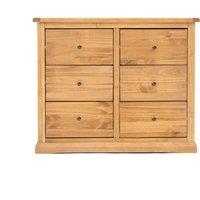 Cabinet Bits Lucca 6 Drawer Chest of Drawers Brass Knob in Light Brown