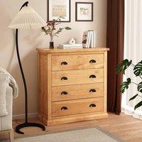 Cabinet Bits Lucca 4 Drawer Chest of Drawers Brass Cup Handle in Light Brown