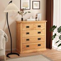Cabinet Bits Lucca 4 Drawer Chest of Drawers Bras Drop Handle in Light Brown