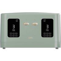 Cello Digital 4 Slice Toaster with Toast Timer, 1600W, Digital Control Panel, Wide Slot, 7 Browning Levels, Auto Stop in Green