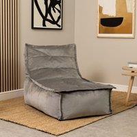 icon Dolce Lounger Bean Bag Ochre Yellow Velvet Bean Bag Chair in Charcoal