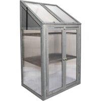 Samuel Alexander Wooden Mini Greenhouse Cold Frame - Small Greenhouse Grey H120 x W69 x D49cm