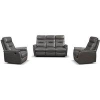 Home Garden Direct Medusa Recliner Sofa Set Power Reclining Sofas in Grey | Size: 3 Seater