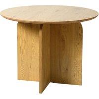 Home Garden Direct NYX Modern Round Dining Table 100cm Wood or Stone Effect in Light Brown