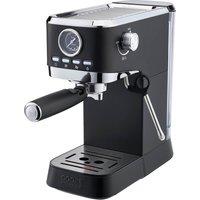 Cooks Professional 20 Bar Espresso Coffee Machine with Steam Wand & Drip Tray in Black