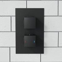 Nes Home Matte Black Square 2 Way Concealed Thermostatic Shower Mixer Valve