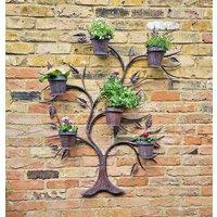 Inspirational Gifting Medium Plant Pot Wall Hanger in a Rustic Copper & Blue Finish 115cm Tall
