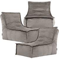 icon Dolce Large Beanbag Lounger, Velvet (3-Pack) in Charcoal