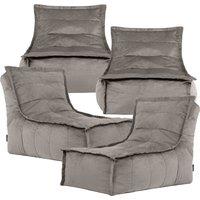 icon Dolce Large Beanbag Lounger, Velvet (4-Pack) in Charcoal