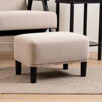 Scottish Everlastings Ltd Beige Cord Foot Stool with Black Legs
