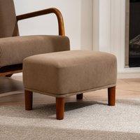 Scottish Everlastings Ltd Taupe Cord Foot Stool with Dark Legs