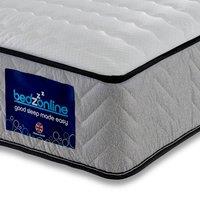 Bedzonline E-Comfort Hydro Sprung 2FT6 Mattress - with Premium Comfort & Cool Breathable Design in Grey | Size: Small Single