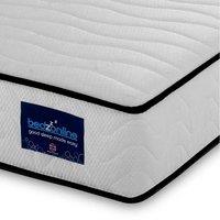Bedzonline 4FT Hydro Pocket Spring Memory Mattress with Cashmere-Infused Knitted Fabric & Hand-Tufted Finish in White | Size: Small Double