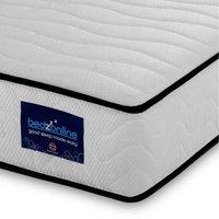 Bedzonline 5FT Hydro Pocket Spring Memory Mattress with Cashmere-Infused Knitted Fabric & Hand-Tufted Finish in White | Size: King