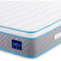 Bedzonline 4FT Small Double Hybrid Maxi Cool Prime Mattress - Pocket Springs & Memory Foam in Off-White