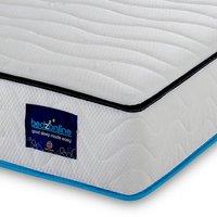 Bedzonline Half-Half Premium 4FT Small Double Memory Foam Mattress - Luxury Support & Breathable Comfort in White