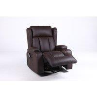 SquareBoxx Constantine 10-in-1 Massage Armchair Recliner in Brown