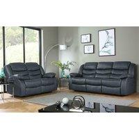 SquareBoxx Milano Leather Recliner Sofa Set 3+2 in Grey